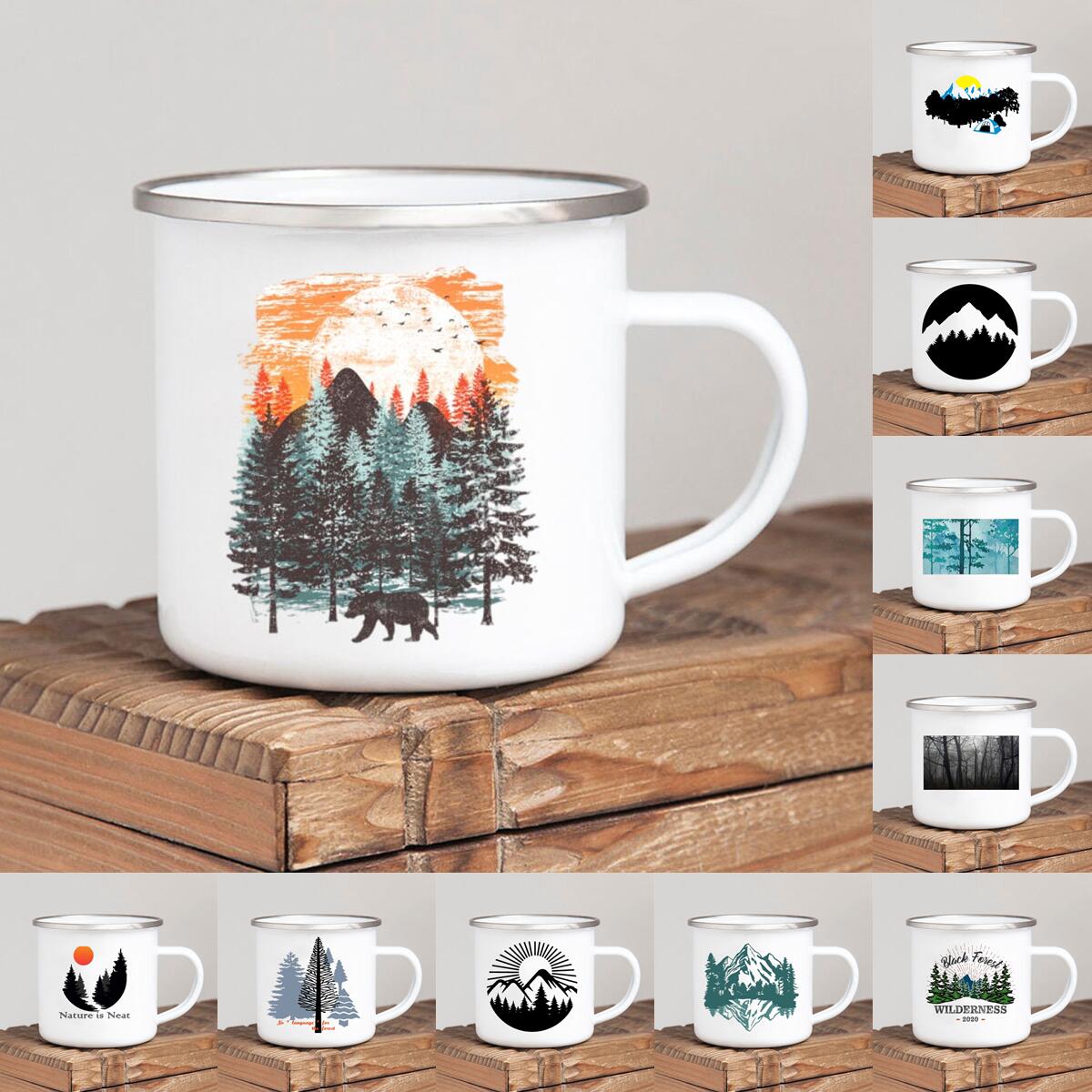 Outdoor Adventure Ideas - Taza de café esmaltada Forest Camp,