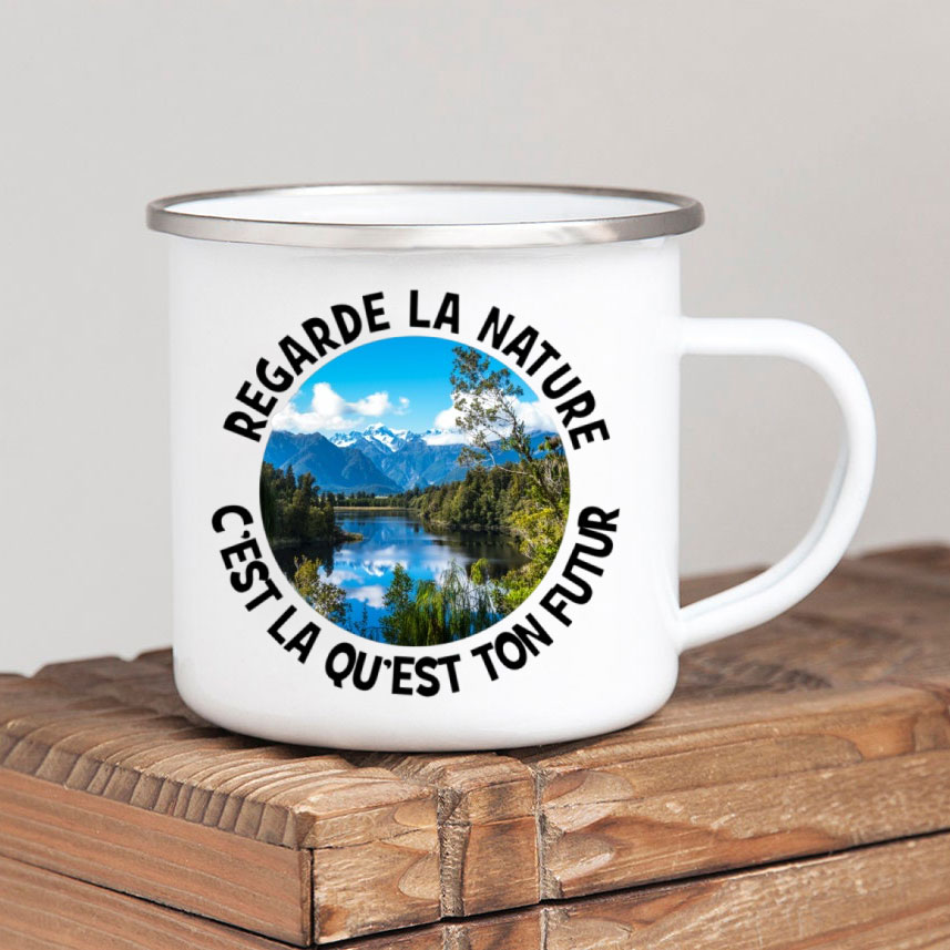 Taza de café esmaltada Forest  - Outdoor Adventure Ideas reseña y precio