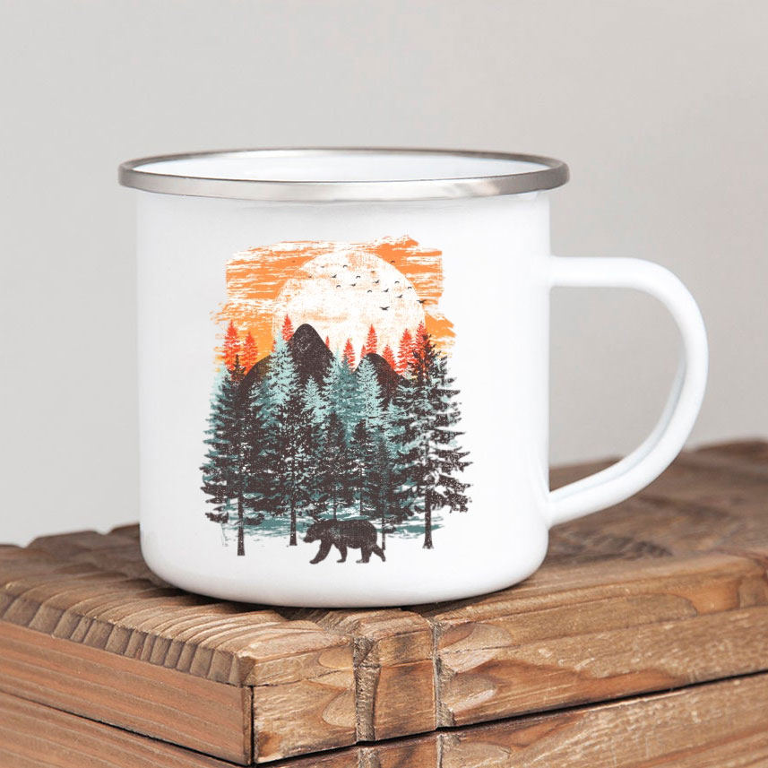Taza de café esmaltada Forest  - Outdoor Adventure Ideas reseña y precio